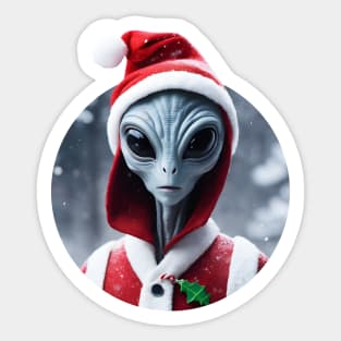 Alien Santa Claus Sticker